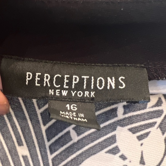 Perceptions New York casual Plus Size 16 Dress sleeveless black and white - Picture 3 of 4